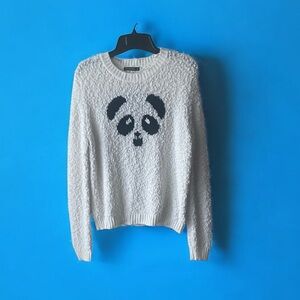 Chic White Panda Sweater